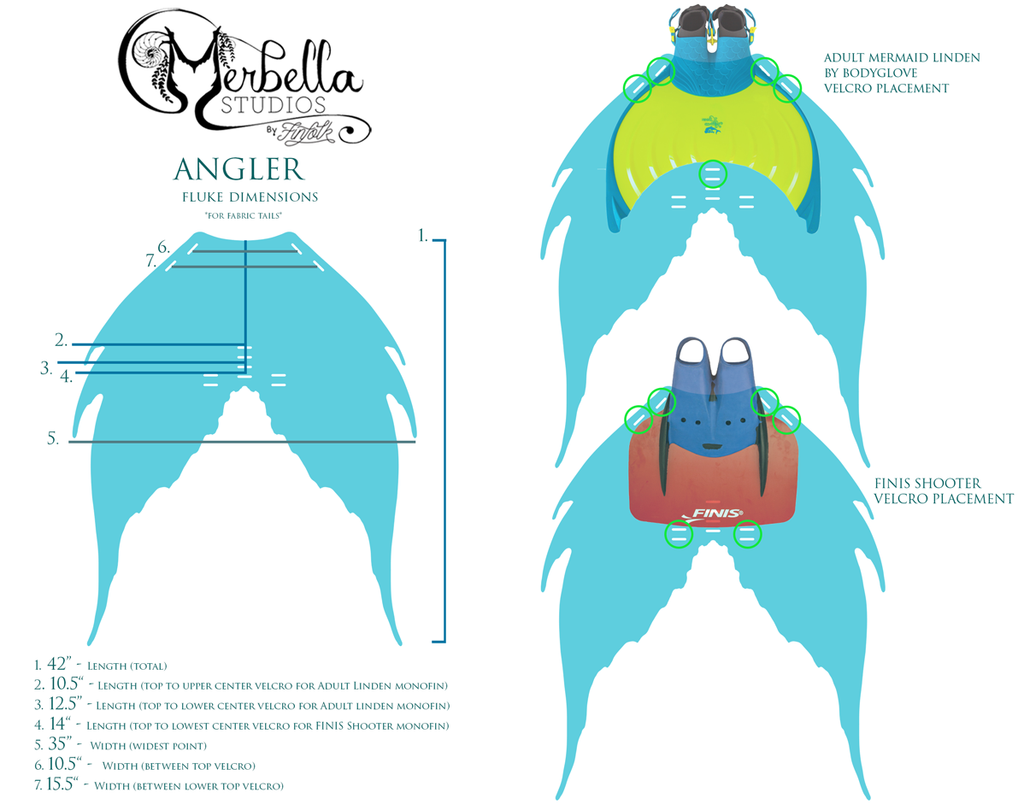 Sea Smoke Merbella by Finfolk Signature Fabric Tail - READY TO SHIP