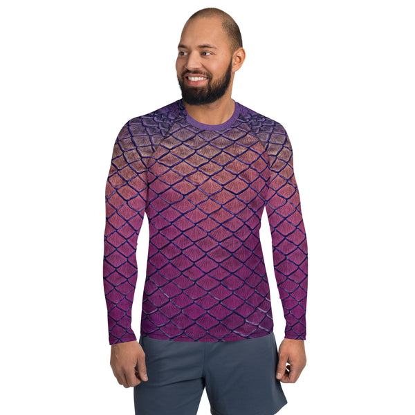 Men's Purple Scales Long Sleeve Fishing Shirt