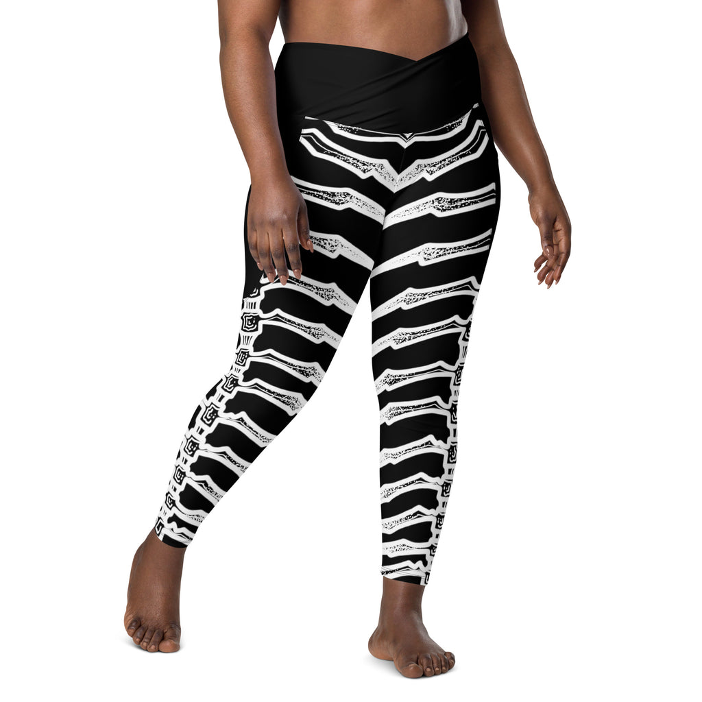 Dead Men Tell No Tails Cross Waist Leggings with Pockets