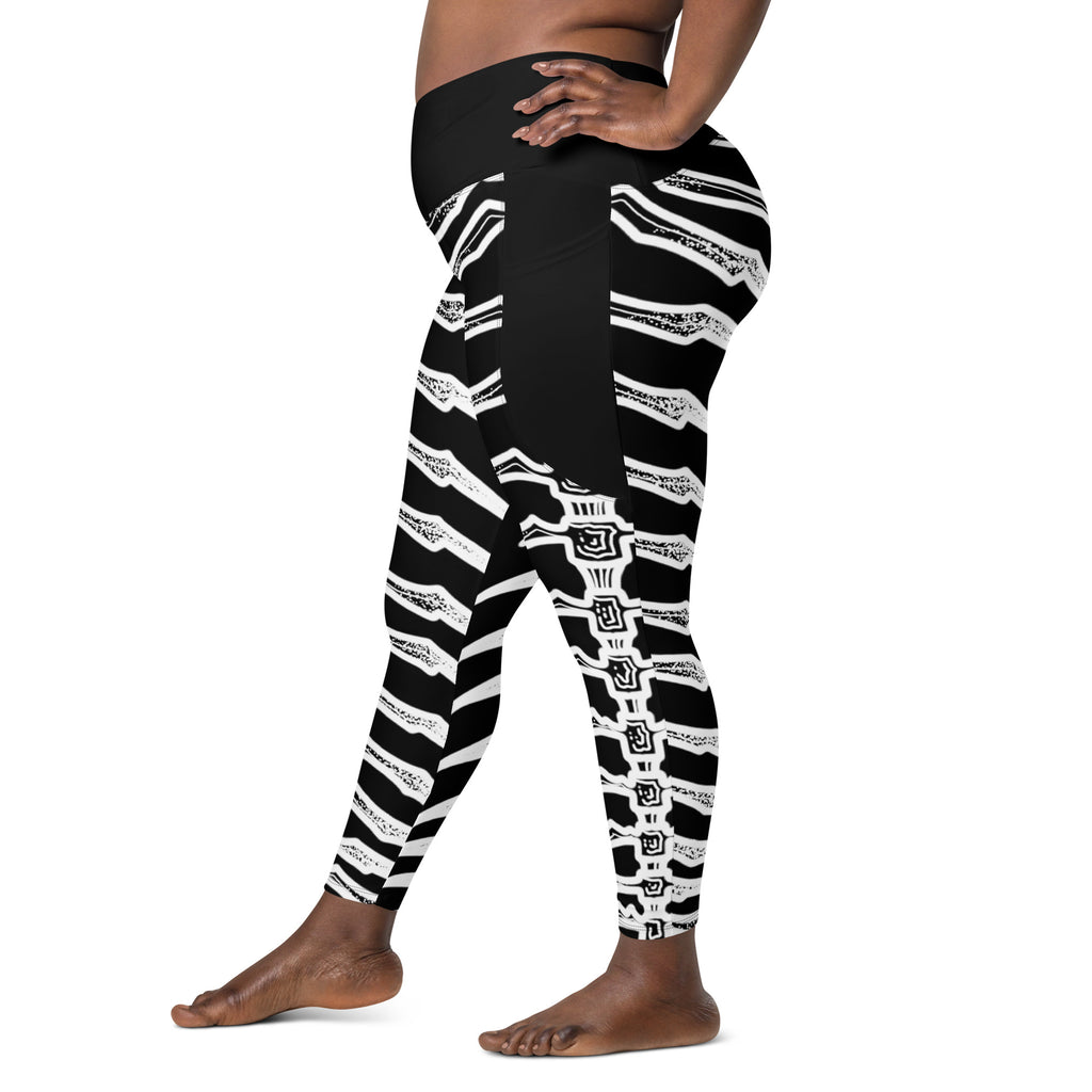 Dead Men Tell No Tails Cross Waist Leggings with Pockets