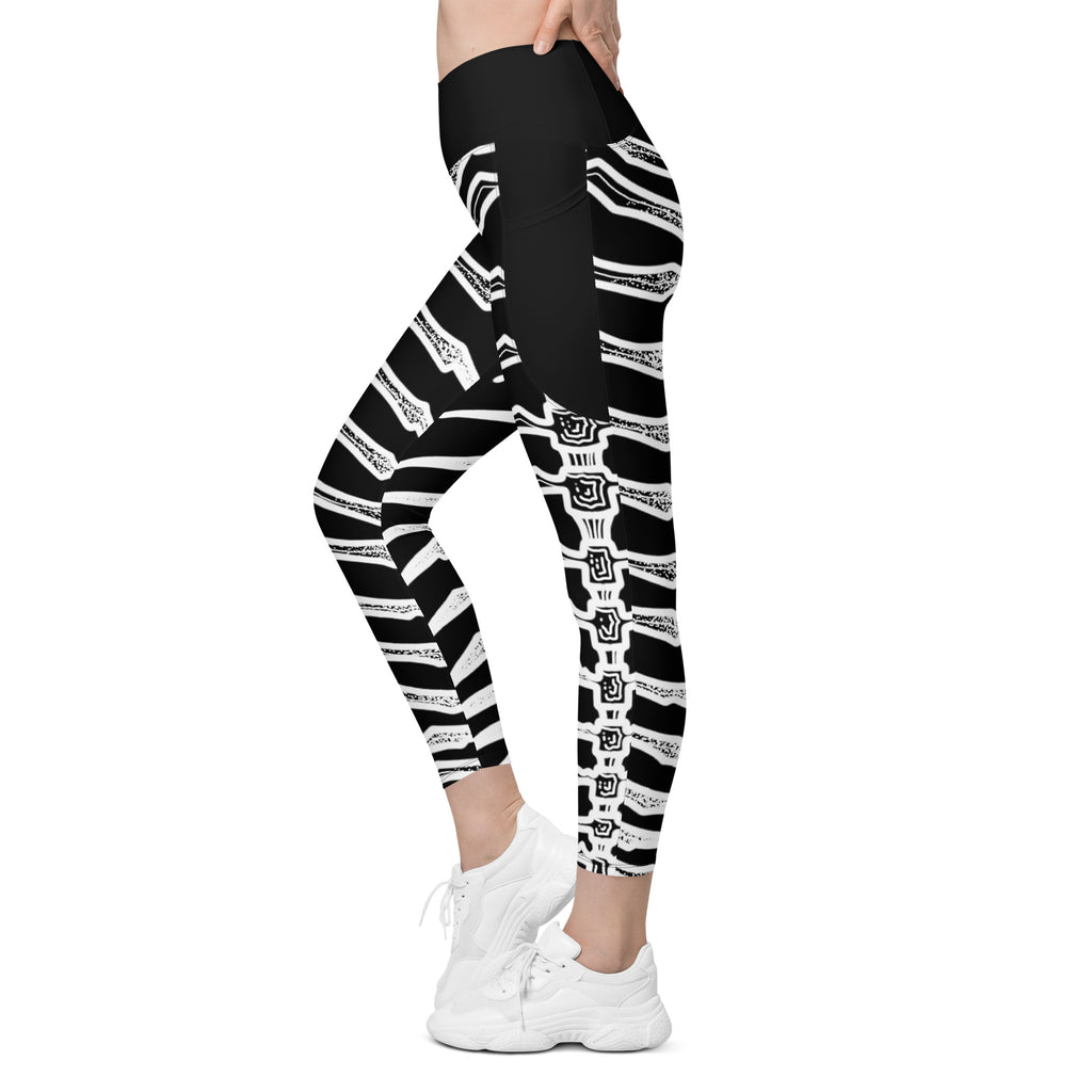 Dead Men Tell No Tails Cross Waist Leggings with Pockets