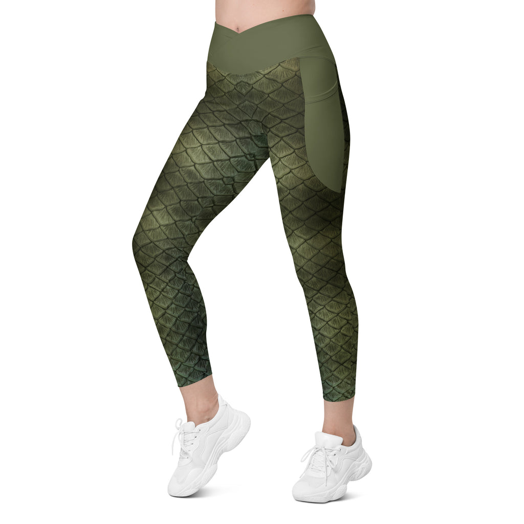 Bluegill Cross Waist Leggings with Pockets