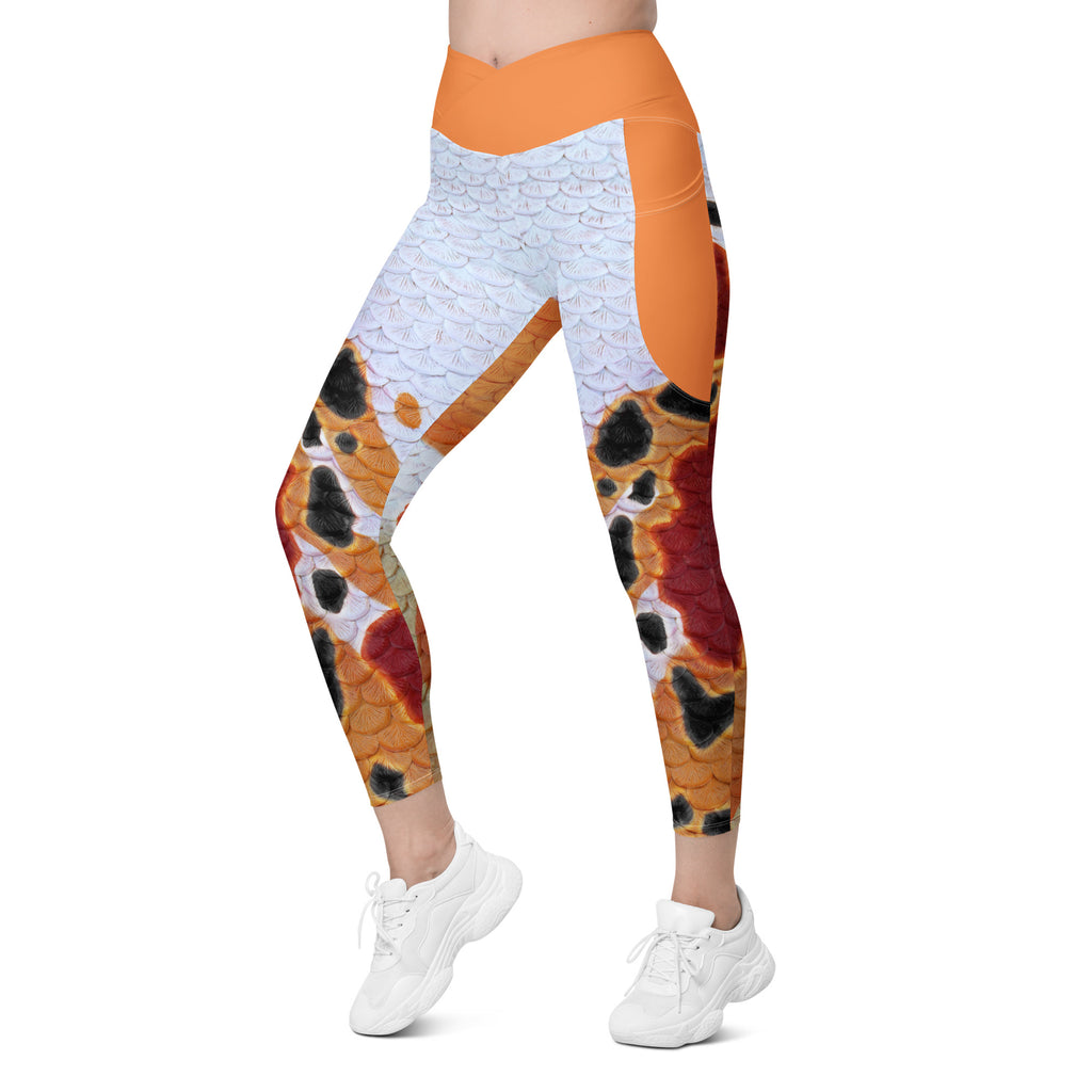 Classic Koi Cross Waist Leggings with Pockets