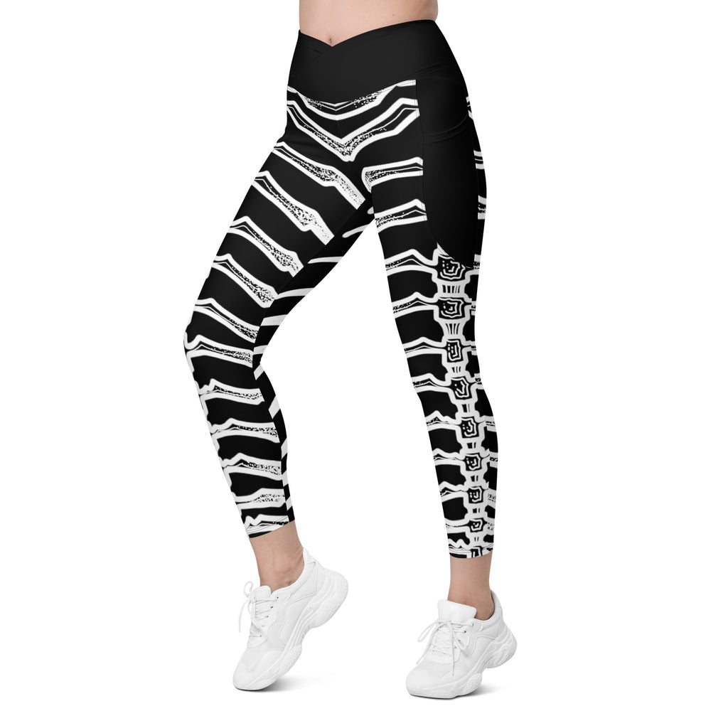 Dead Men Tell No Tails Cross Waist Leggings with Pockets