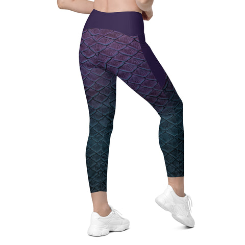 Moonshell Cross waist leggings with pockets