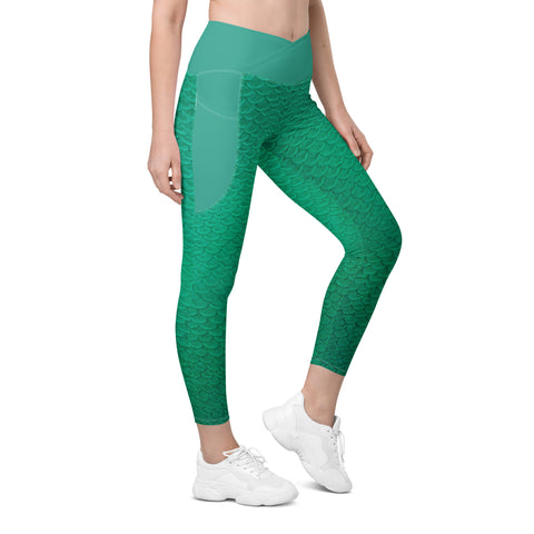 Moonshell Cross waist leggings with pockets