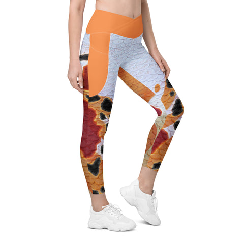 Moonshell Cross waist leggings with pockets