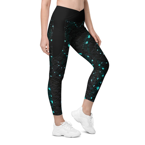 Moonshell Cross waist leggings with pockets