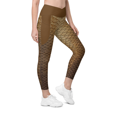 Moonshell Cross waist leggings with pockets