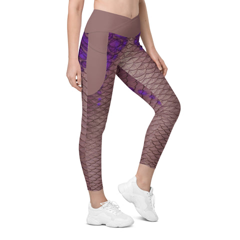 Moonshell Cross waist leggings with pockets