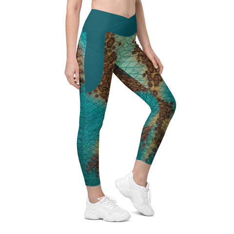 Moonshell Cross waist leggings with pockets