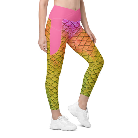 Moonshell Cross waist leggings with pockets