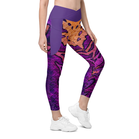 Moonshell Cross waist leggings with pockets