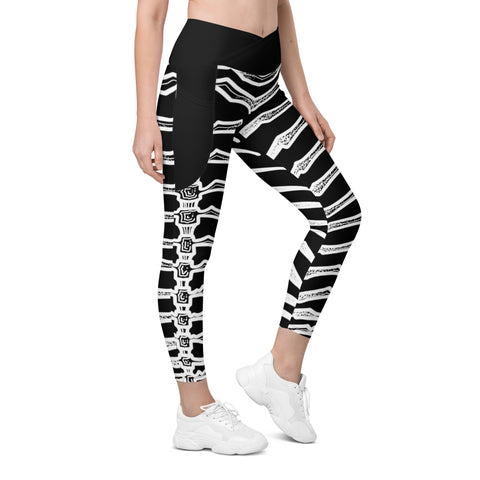 Moonshell Cross waist leggings with pockets