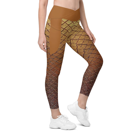 Moonshell Cross waist leggings with pockets