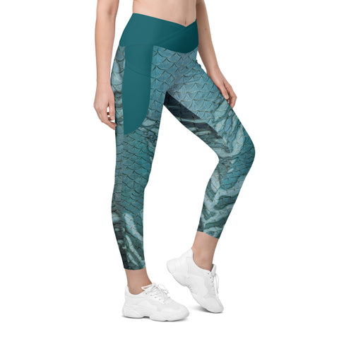 Moonshell Cross waist leggings with pockets