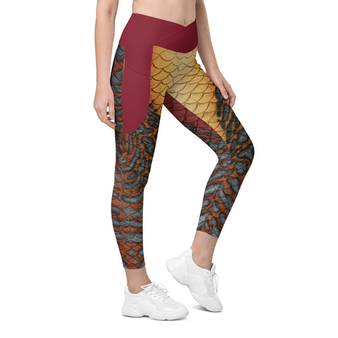 Moonshell Cross waist leggings with pockets