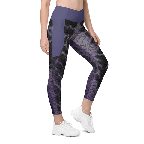 Moonshell Cross waist leggings with pockets