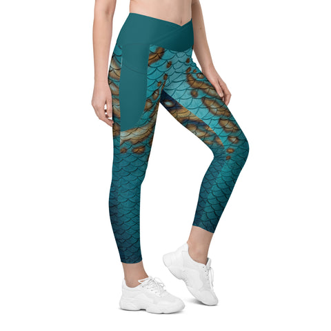 Moonshell Cross waist leggings with pockets