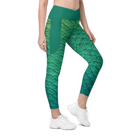 Moonshell Cross waist leggings with pockets