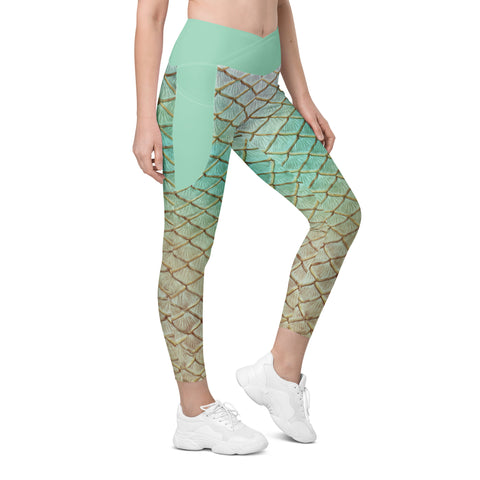 Moonshell Cross waist leggings with pockets