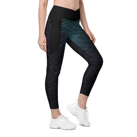 Moonshell Cross waist leggings with pockets