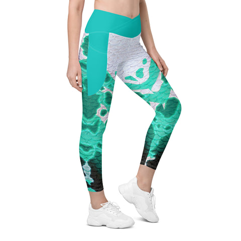 Moonshell Cross waist leggings with pockets