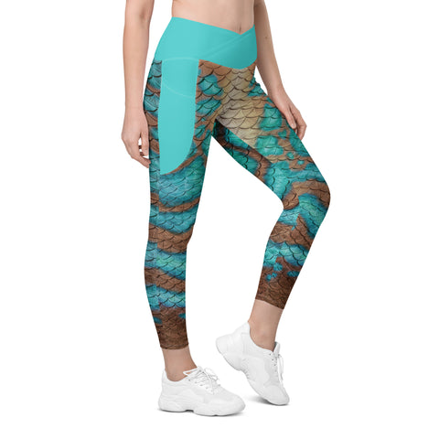 Moonshell Cross waist leggings with pockets