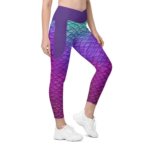 Moonshell Cross waist leggings with pockets
