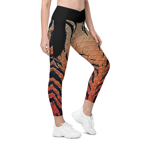 Moonshell Cross waist leggings with pockets