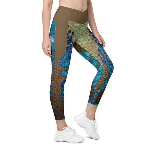 Moonshell Cross waist leggings with pockets