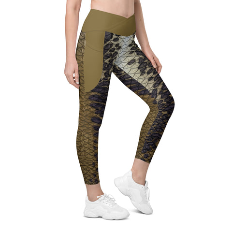 Moonshell Cross waist leggings with pockets