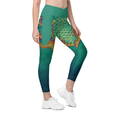 Moonshell Cross waist leggings with pockets