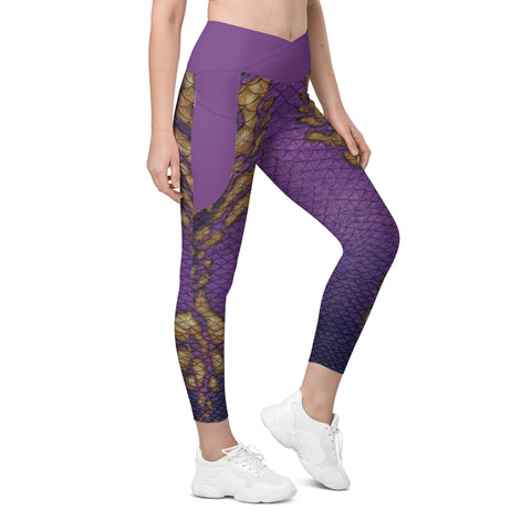 Moonshell Cross waist leggings with pockets