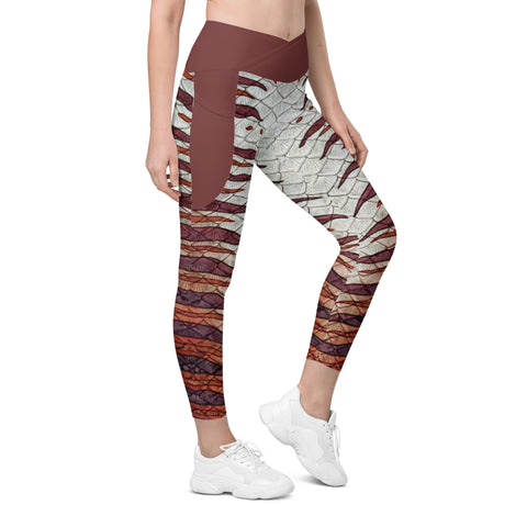 Moonshell Cross waist leggings with pockets