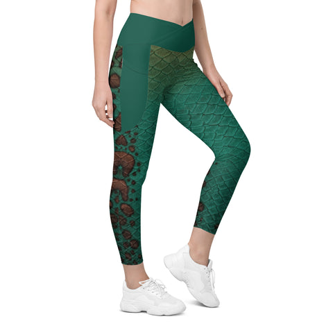 Moonshell Cross waist leggings with pockets
