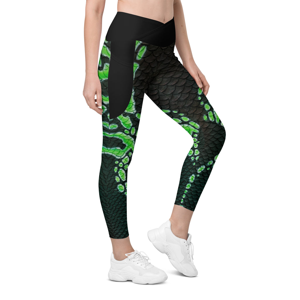Void Cross Waist Leggings with Pockets