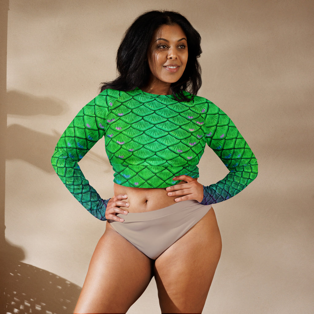 Ariel's Melody Recycled Cropped Rash Guard