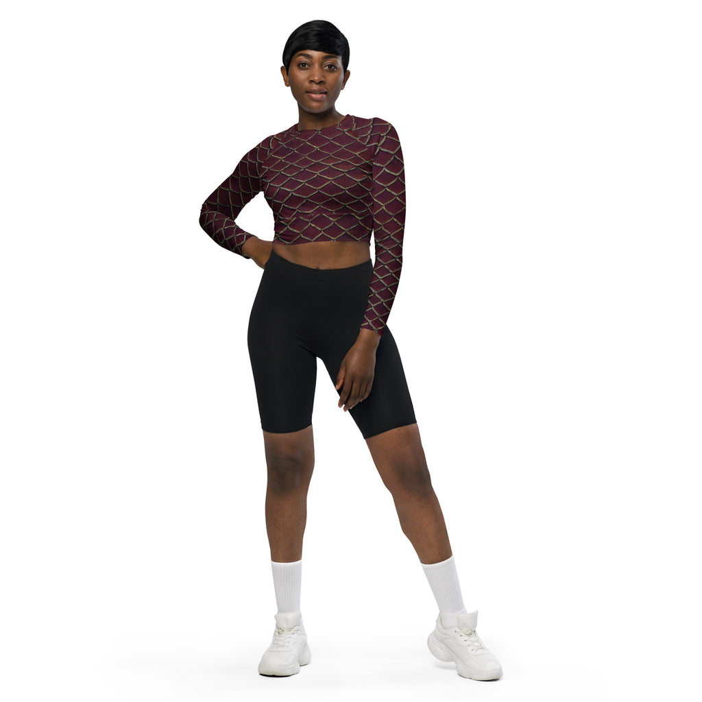 Yule Tide Recycled Cropped Rash Guard