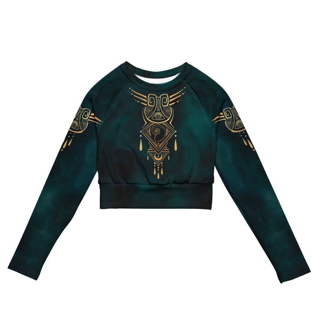 Finbella Riviera Muse Recycled Cropped Rash Guard - Teal