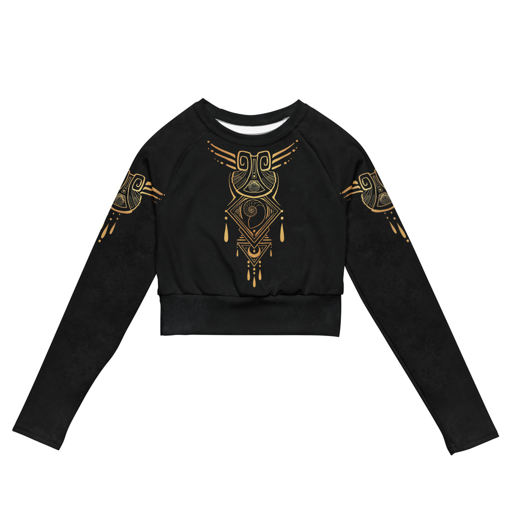Finbella Riviera Muse Recycled Cropped Rash Guard - Black