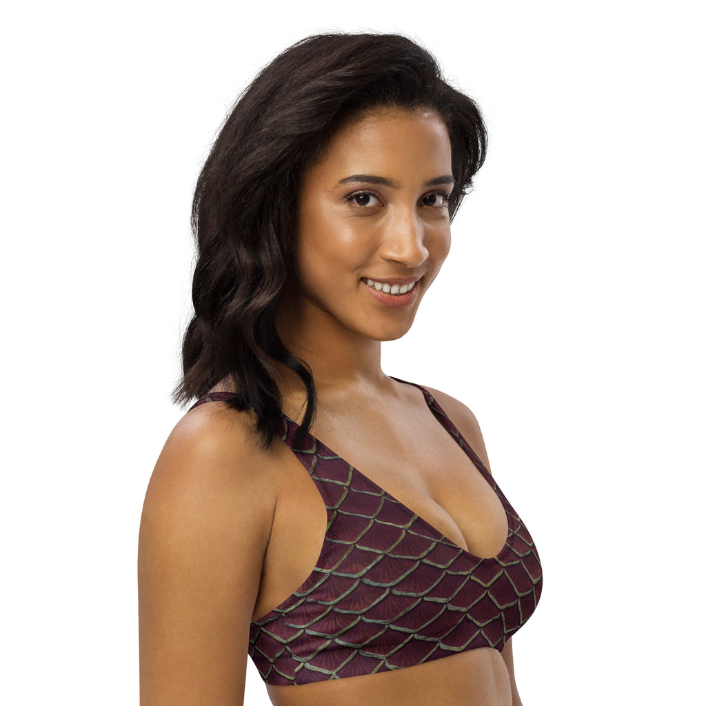 Yule Tide Recycled Padded Bikini Top
