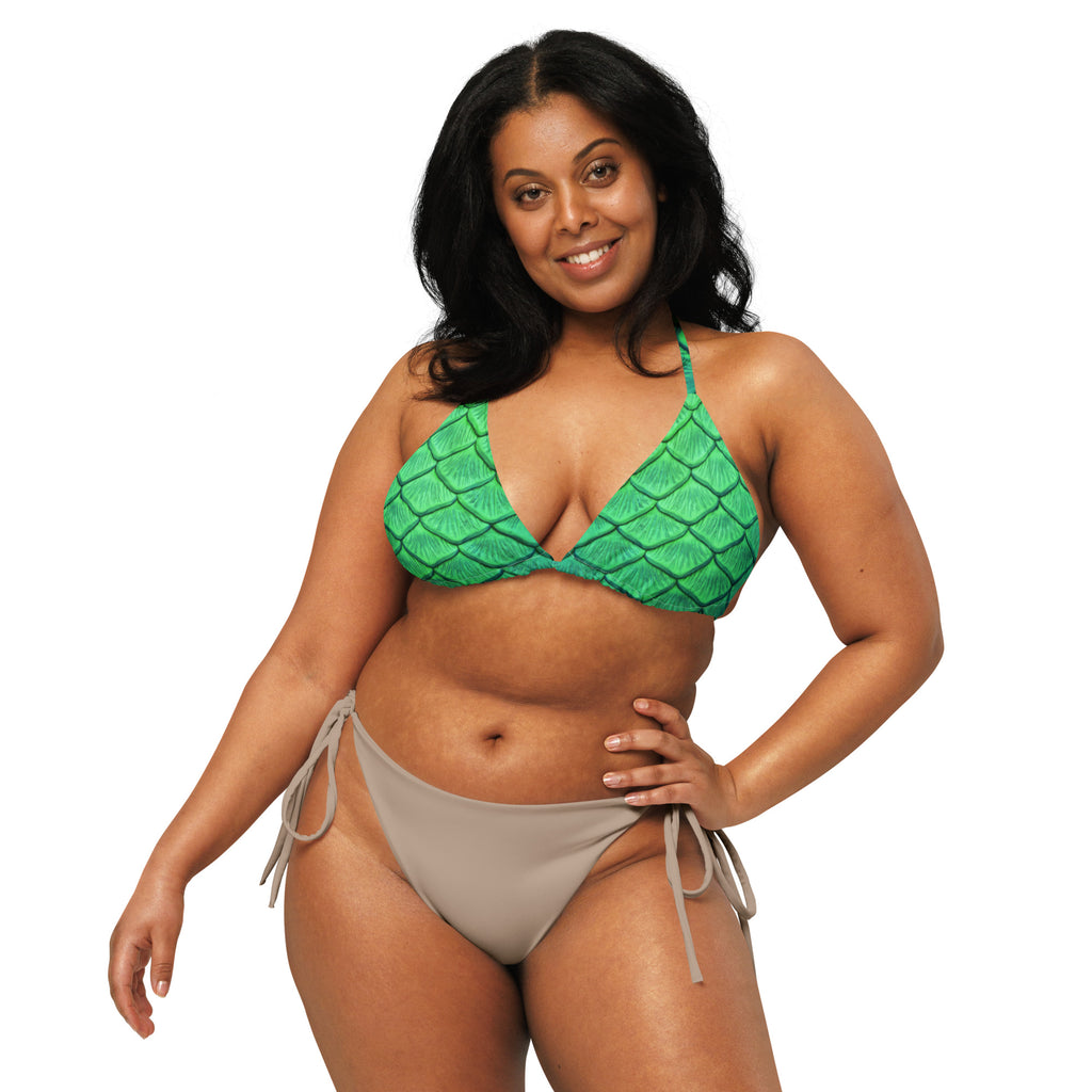 Shoal Green Recycled String Bikini Top