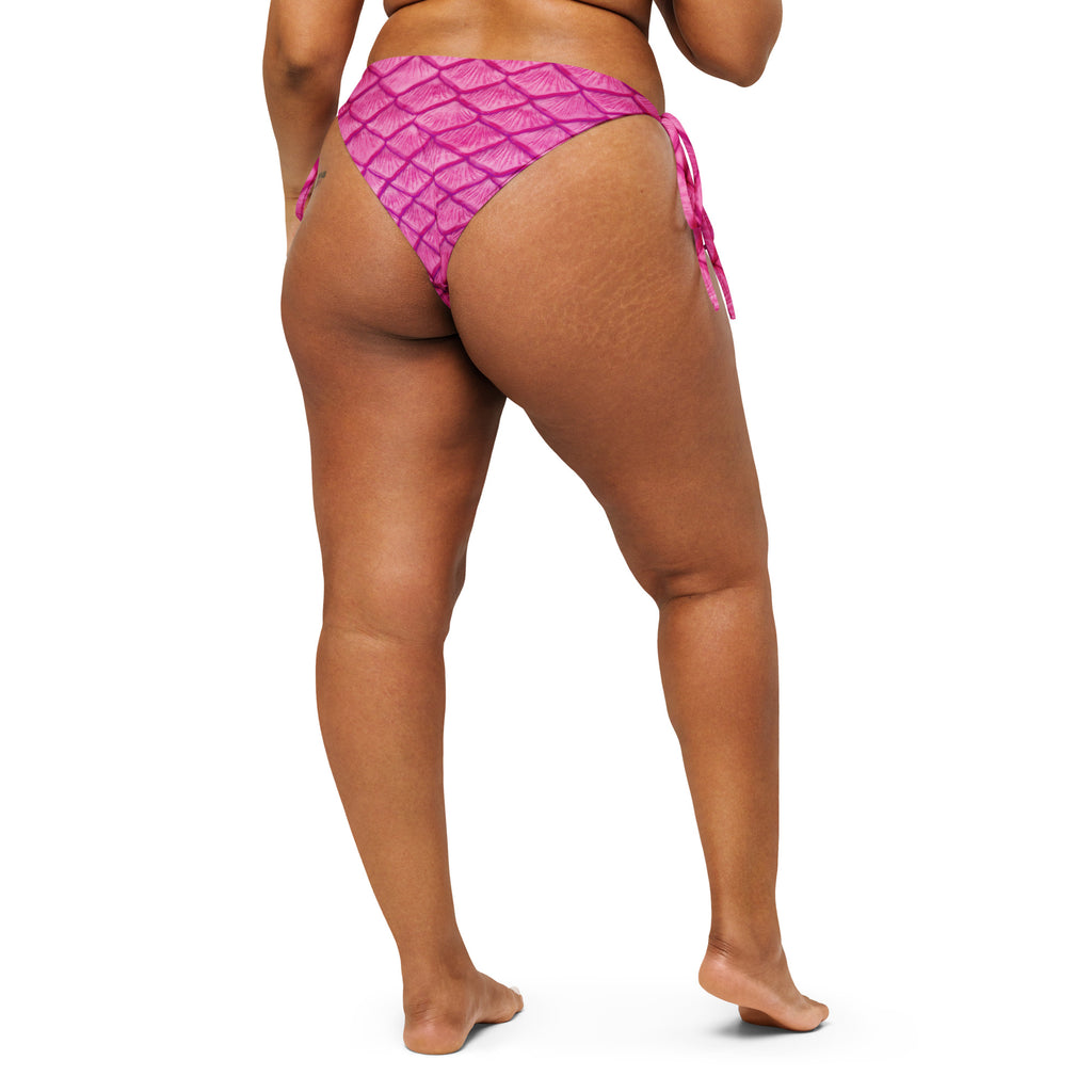 Plumeria Pink Recycled String Bikini Bottom
