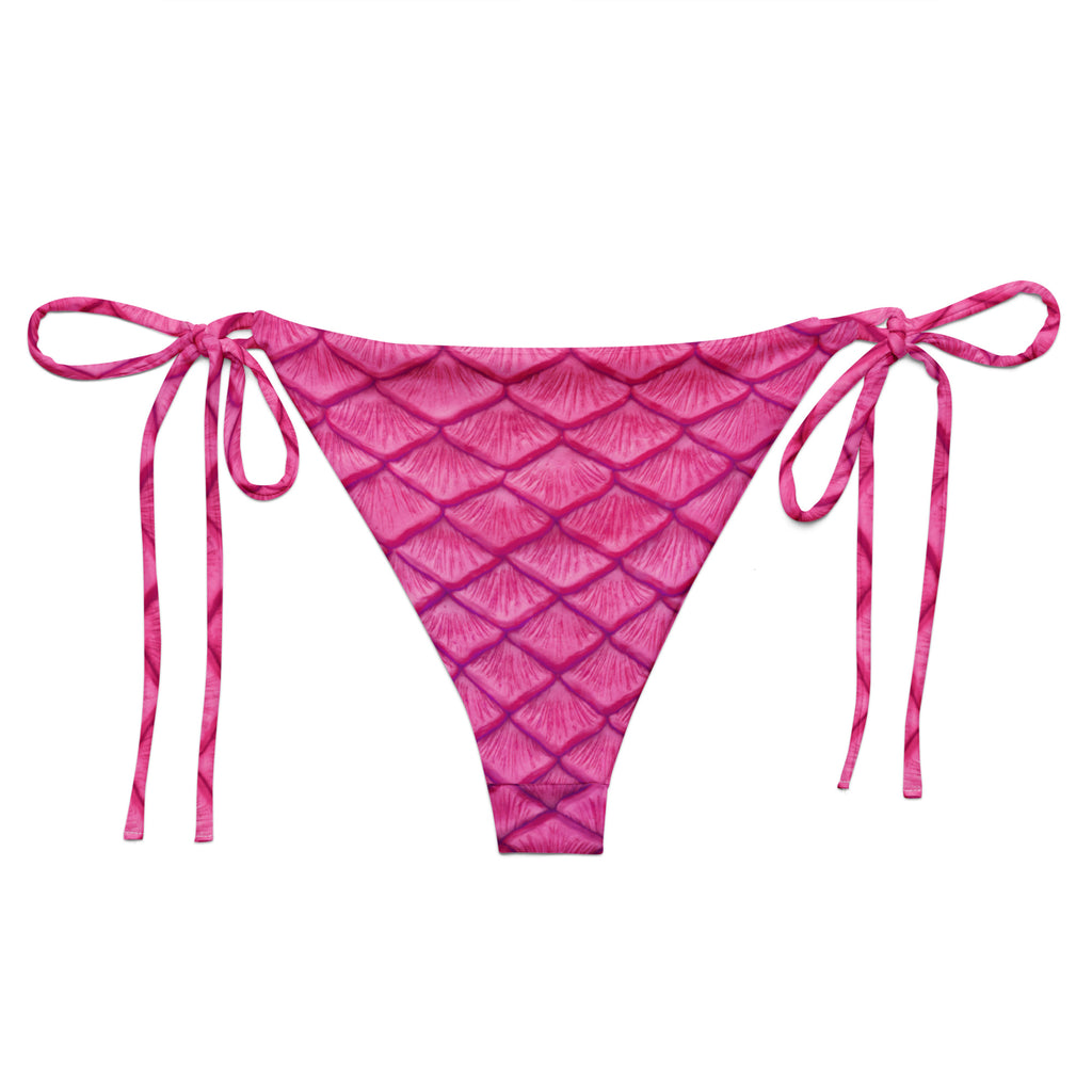 Plumeria Pink Recycled String Bikini Bottom