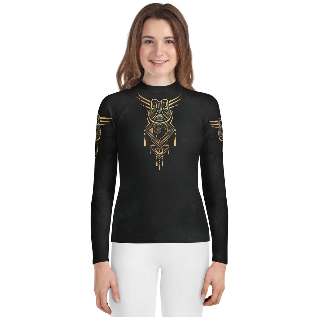 Finbella Riviera Muse Youth Rash Guard - Black
