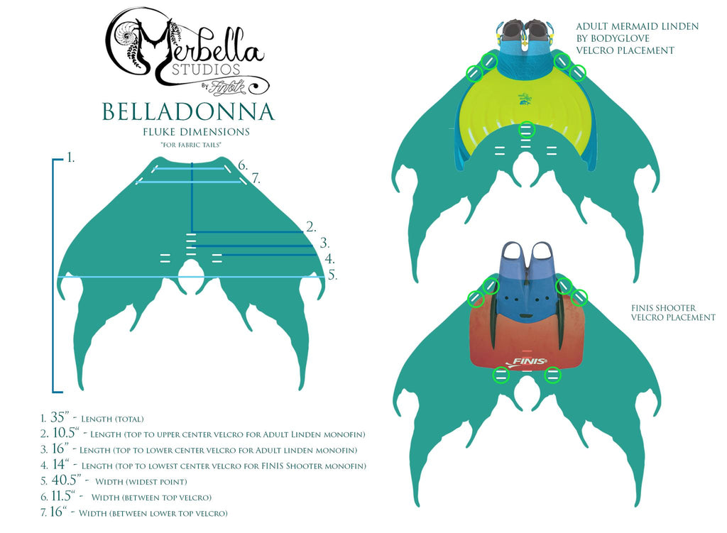 Mirage Merbella by Finfolk Signature Fabric Tail - READY TO SHIP