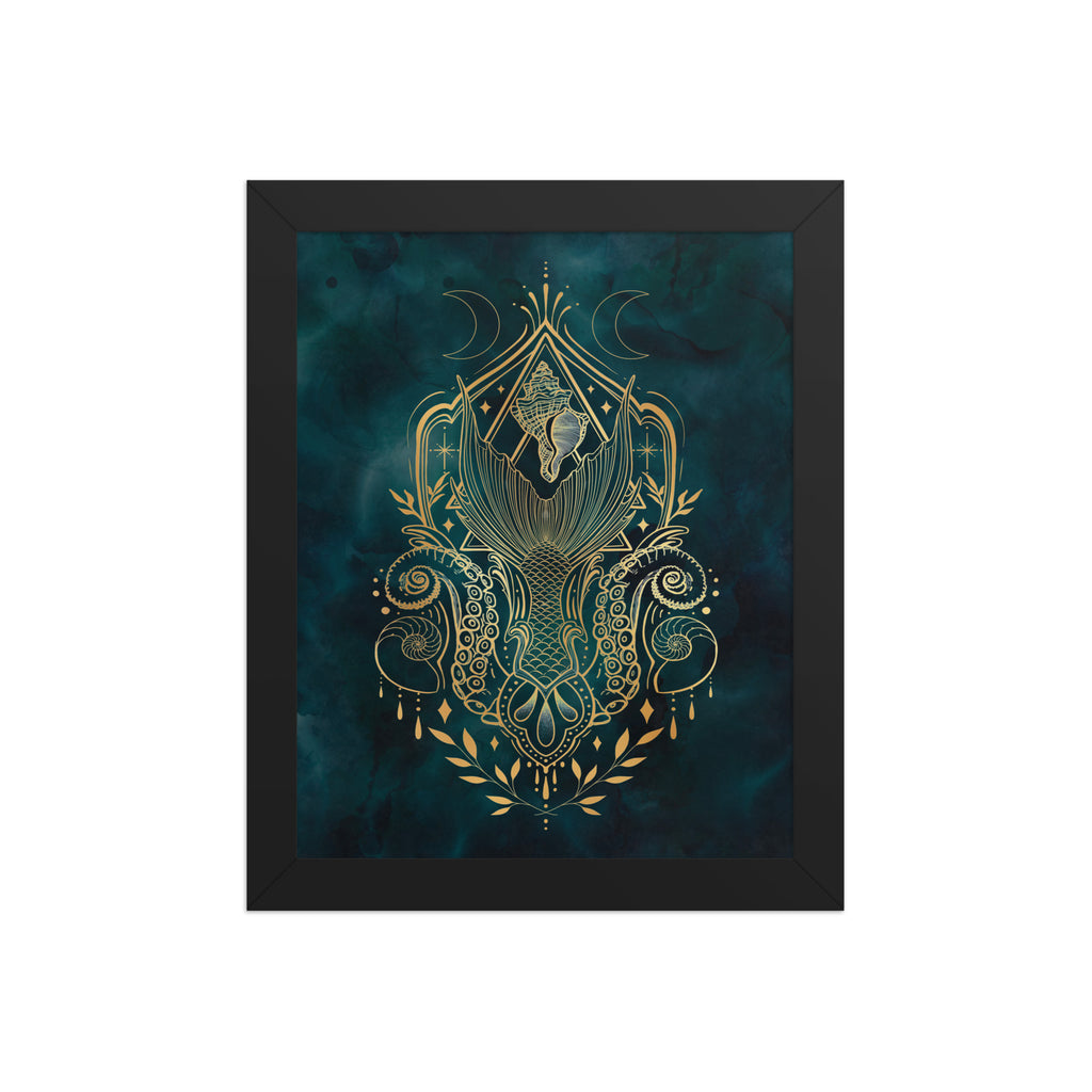 Finbella Riviera Muse Framed Art Print - Teal