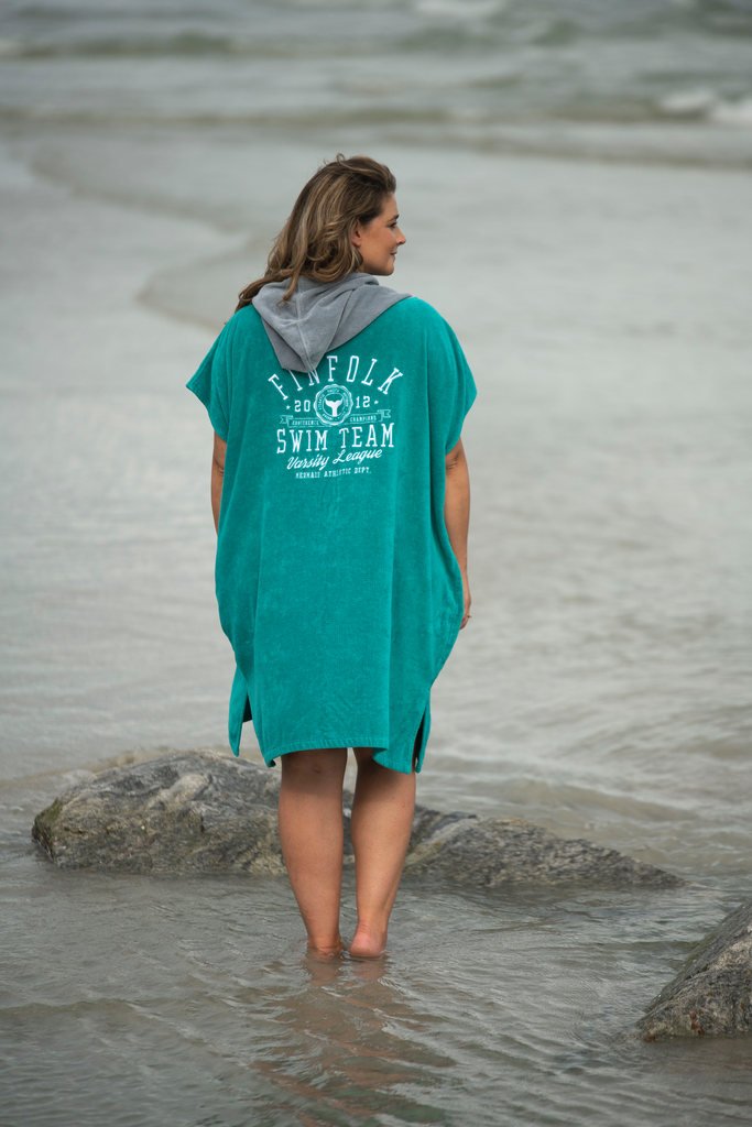 Finfolk Swim Team Teal Changing Poncho
