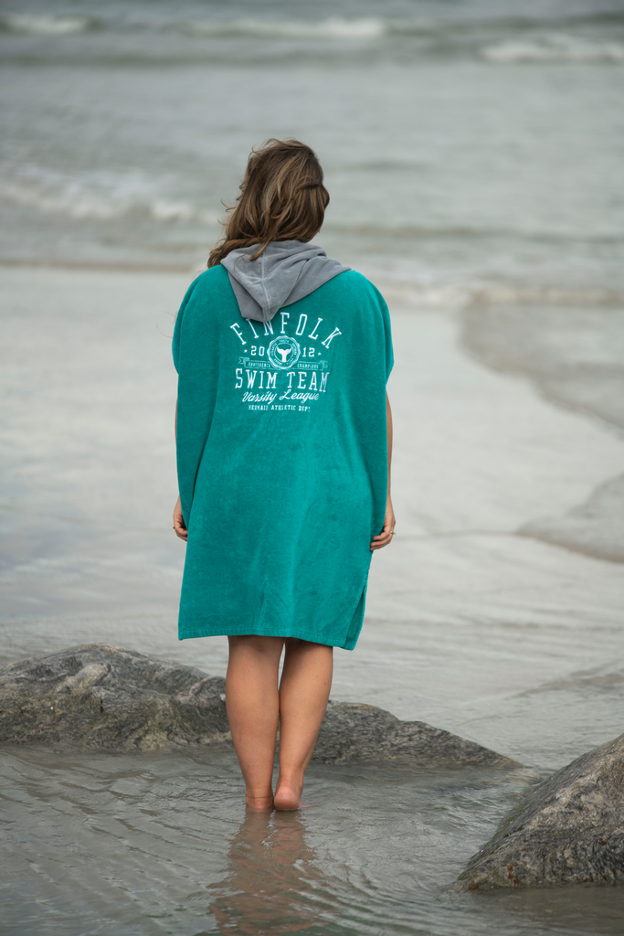 Finfolk Swim Team Teal Changing Poncho
